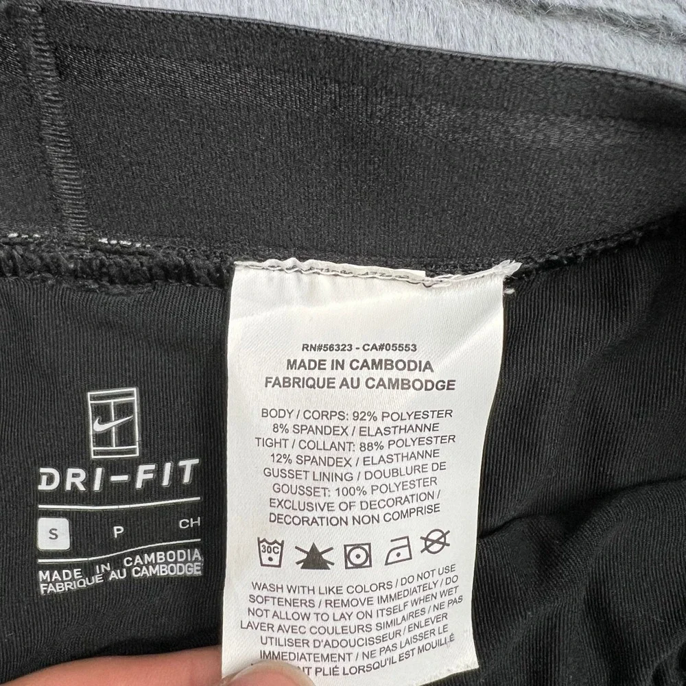 Nike Court Dri-FIT Tennis Skirt Black Ribbed Skort Women Small 11693